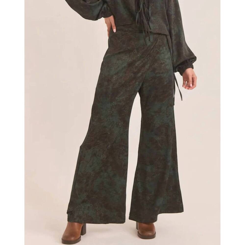 NEW NEKANE NKN suna printed silky sarong pant set in green